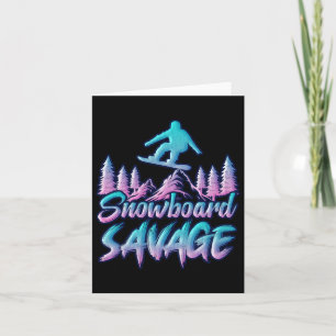 Cartão Snowboard Savage Funny Snowboarder Kids Snowboardi