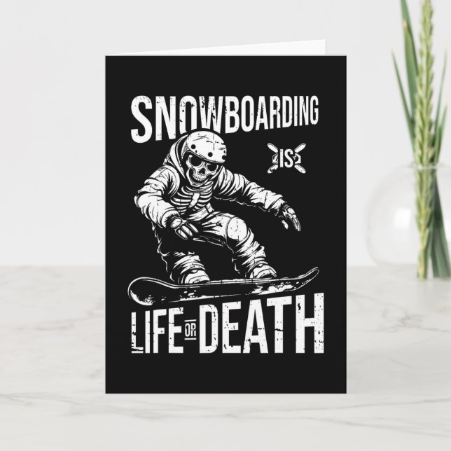 Cartão Snowboard Skeleton Snowboarding - Winter Sports Sn (Frente)