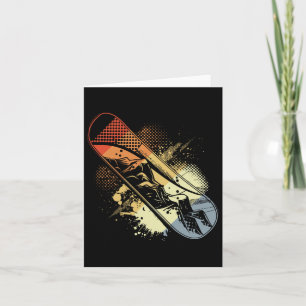 Cartão Snowboard Sketch Vintage - Olhar para Baixo Alpino