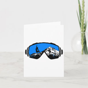 Cartão Snowboard Ski Goggles Montanha Desenho em Descanso