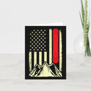 Cartão Snowboard Skiboard Snowboard American Flag Snowbo
