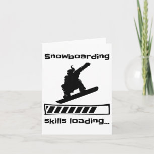 Cartão Snowboard Skills Carregando Snowboard Engraçada