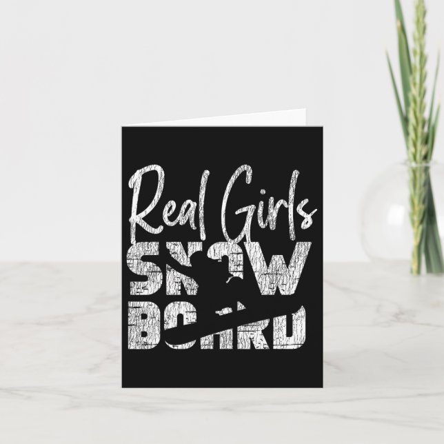 Cartão Snowboard Snowboard Girl Vintage Real Girls Sno (Frente)