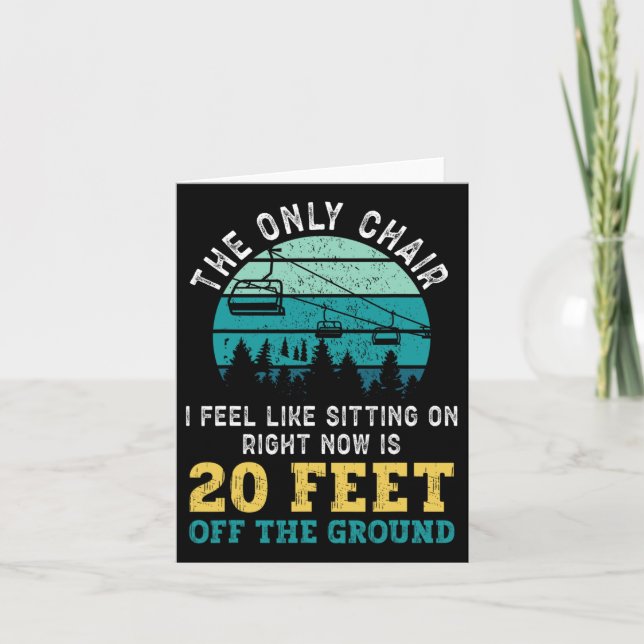 Cartão Snowboard Snowboard Ski Lift Vintage Retrocede A (Frente)