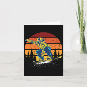 Cartão Snowboard Snowboard Snowboarder Vintage Winter