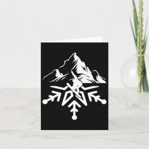 Cartão Snowboard Snowboard Snowflake Vintage Retro
