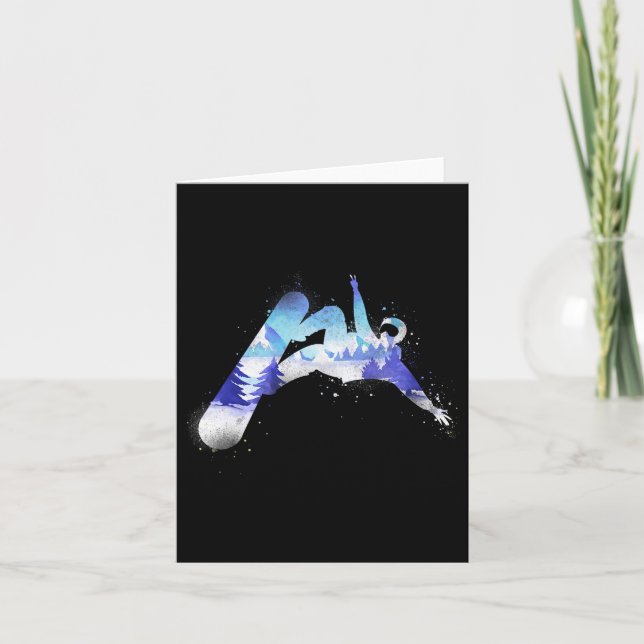 Cartão Snowboard Snowboard Vintage Mountain (Frente)