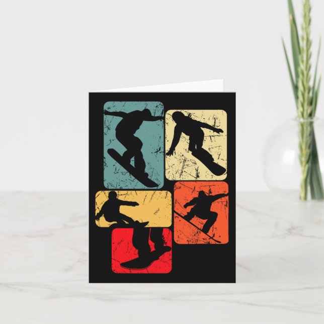Cartão Snowboard Snowboarder Crianças de Snowboard Homens (Frente)