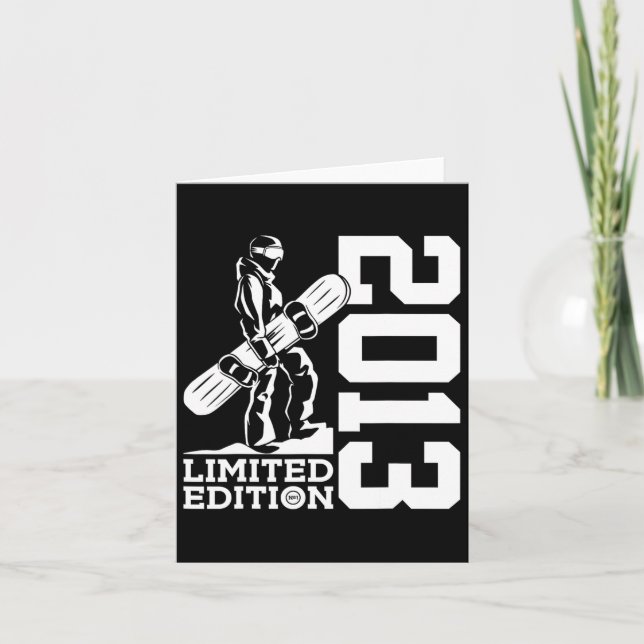 Cartão Snowboarder 12 Birthday Snowboard 2013 (Frente)