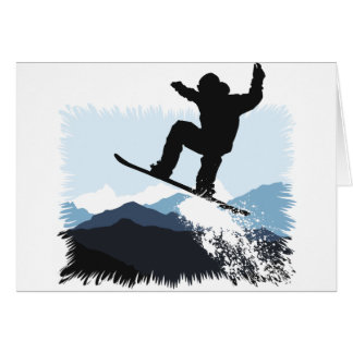 Cartão Snowboarder Action Jump