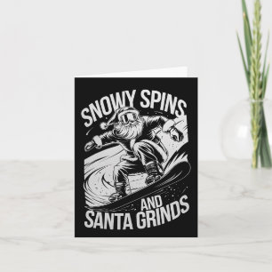 Cartão Snowboarder de Natal Snowy Gira Papais noeis Grind