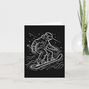 Cartão Snowboarder Desenhando Lições de Snowboard