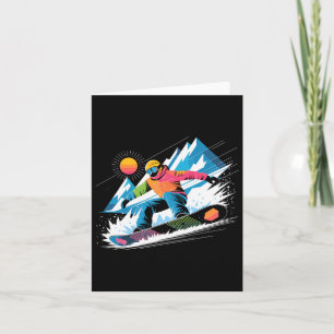 Cartão Snowboarder Explora O Lover Snowboard Dos Slopes