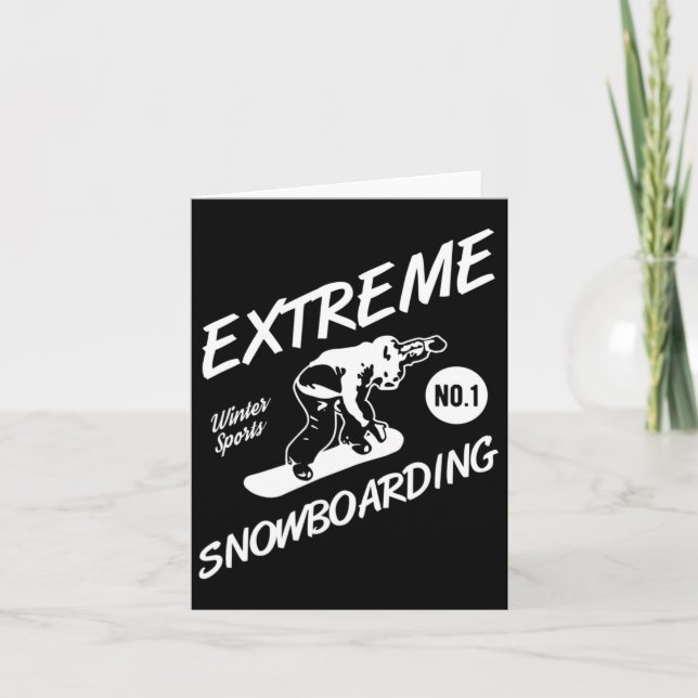 Cartão Snowboarder Extreme Snowboard Winter Sports Sno (Frente)