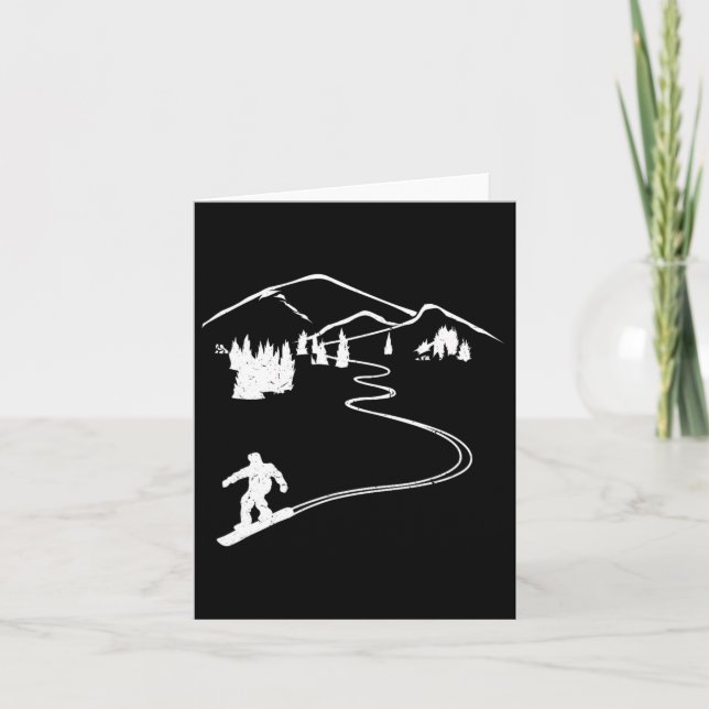 Cartão Snowboarder Freeriding Design Snowboard Apres Ski (Frente)