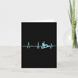 Cartão Snowboarder Heartbeat Esqui Snowboard