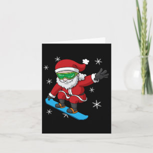 Cartão Snowboarder Natal Papai Noel Claus Snowboard Snowb