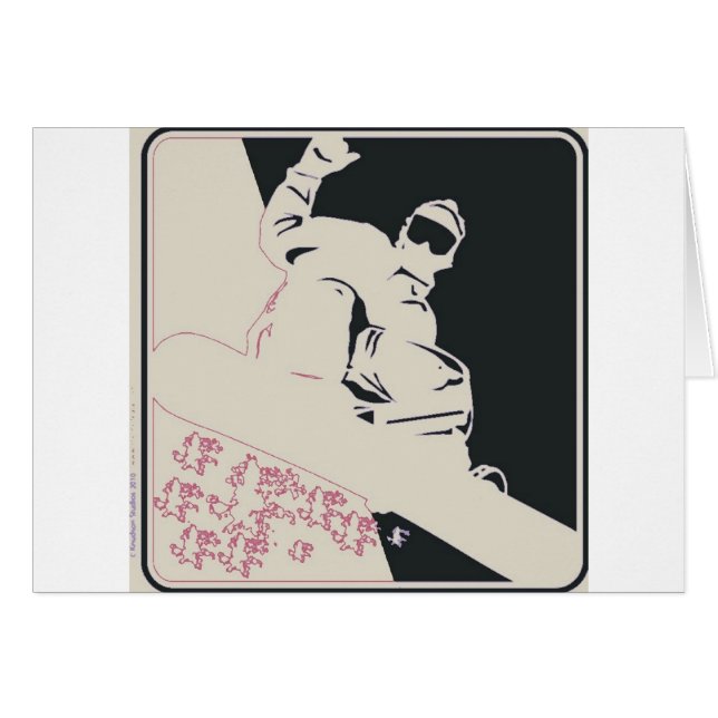 Cartão Snowboarder/Pop Art (Frente Horizontal)