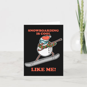 Cartão Snowboarder Snowman Snowboard Snowboard