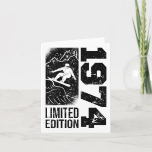 Cartão Snowboarder Vintage 1974 Birthday Snowboard Sno