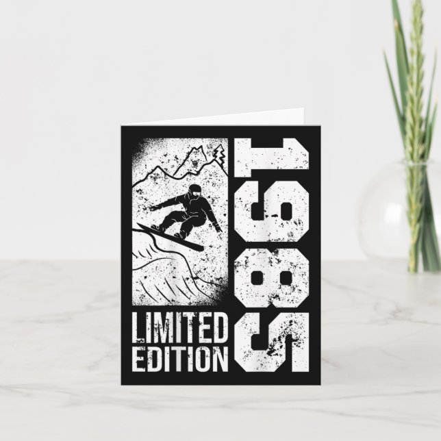 Cartão Snowboarder Vintage 1985 Birthday Snowboard Sno (Frente)