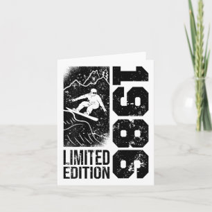 Cartão Snowboarder Vintage 1986 Birthday Snowboard Sno