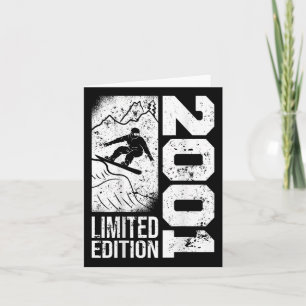 Cartão Snowboarder Vintage 2001 Birthday Snowboard Sno