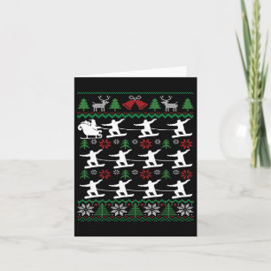 Cartão Snowboarders Puxando Papais noeis Snowboard Natal