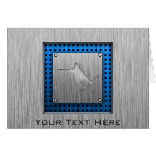 Cartão Snowboarding escovada do Metal-olhar