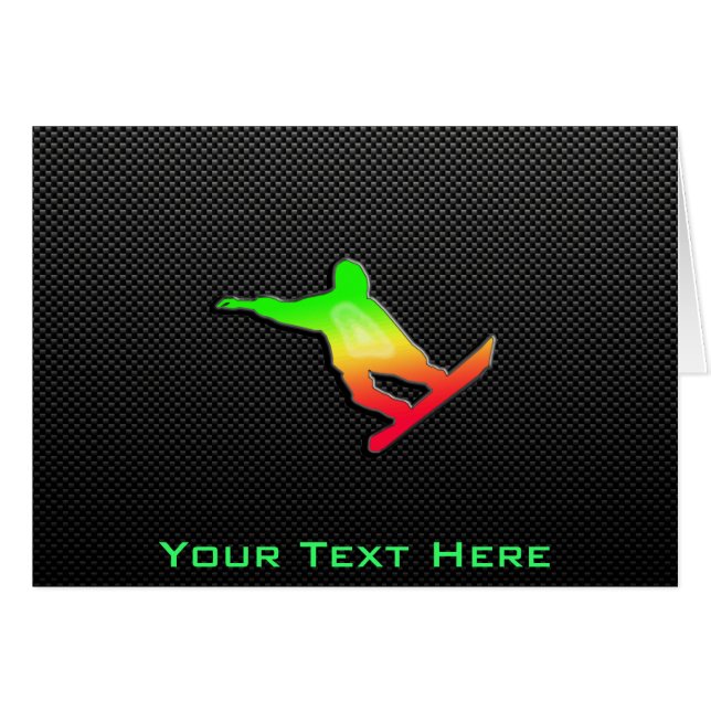 Cartão Snowboarding lustrosa (Frente Horizontal)