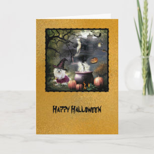 Cartão Snowdrop the Maltese Halloween Greeting Card