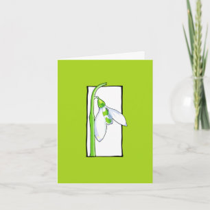 Cartão Snowdrop white green Note Card