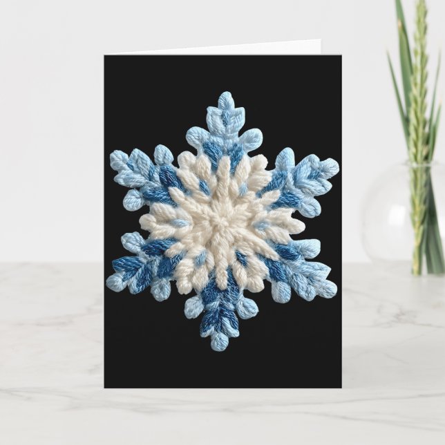 Cartão Snowflake Crochet Snow Merry Christmas Xmas Pajama (Frente)