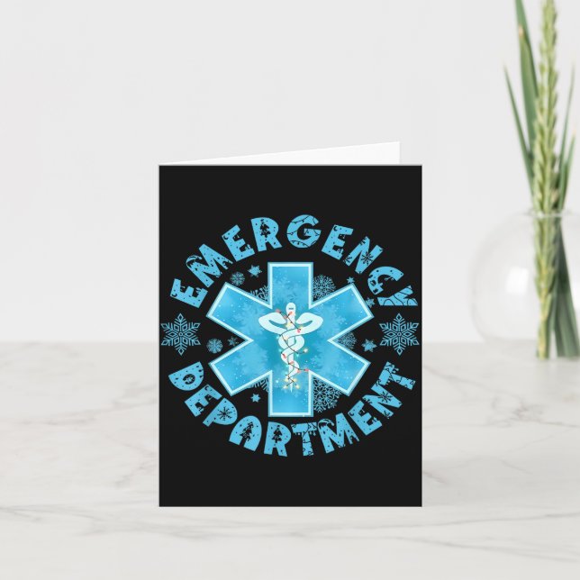 Cartão Snowflake Emergency Department Winter Er Ed Nurse  (Frente)