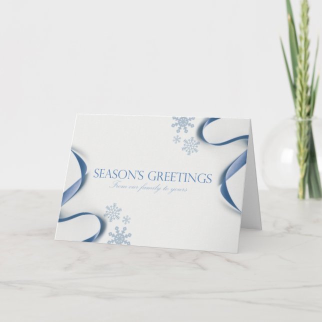Cartão Snowflakes saudações da temporada (Frente)