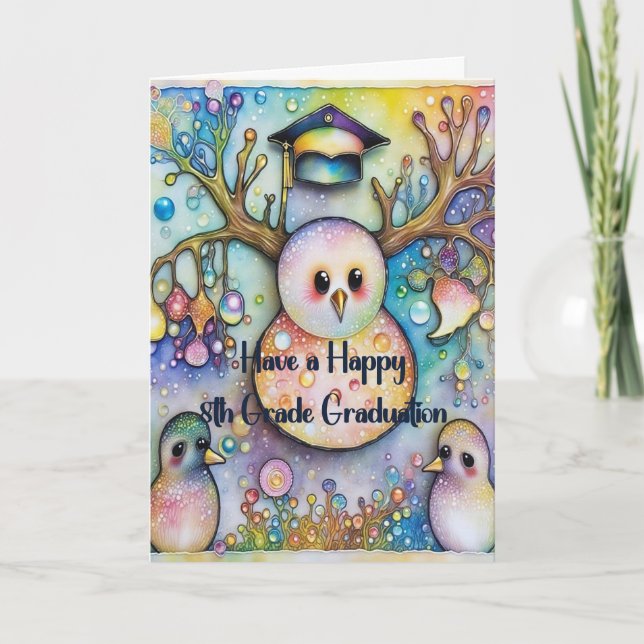 Cartão Snowman 8th Grade Graduation Card (Frente)