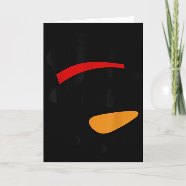 Cartão Snowman Christmas Character Face  (Frente)