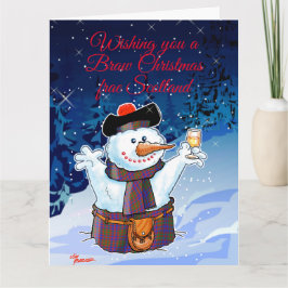 Cartão Snowman Escocês Festivo