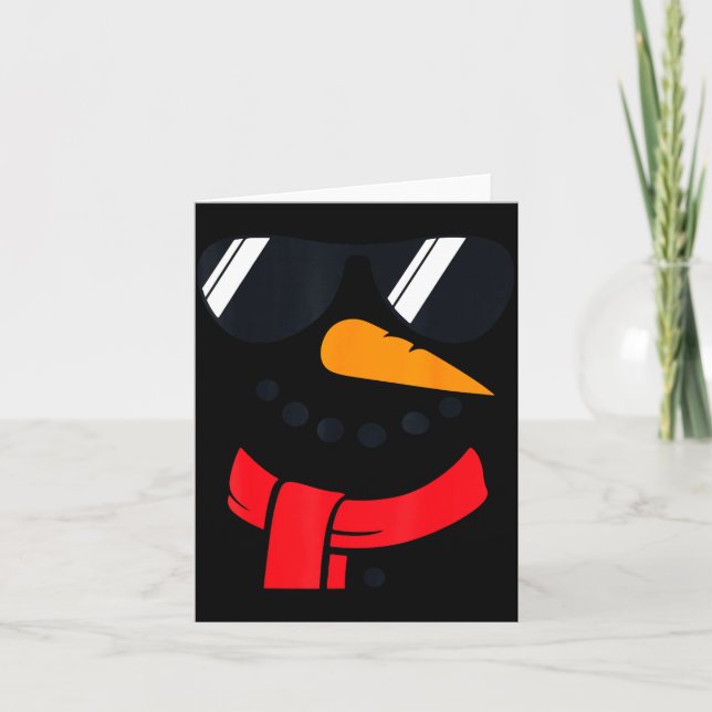 Cartão Snowman Face Family Christmas Matching Costume Men (Frente)