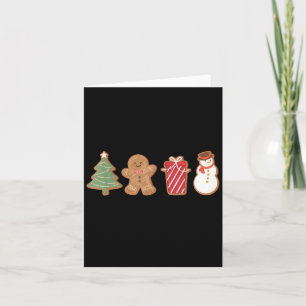 Cartão Snowman Gingerpão Feliz Natal Natal Tree Fami