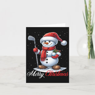 Cartão Snowman Golf Feliz Natal Neve Meninas Crianças