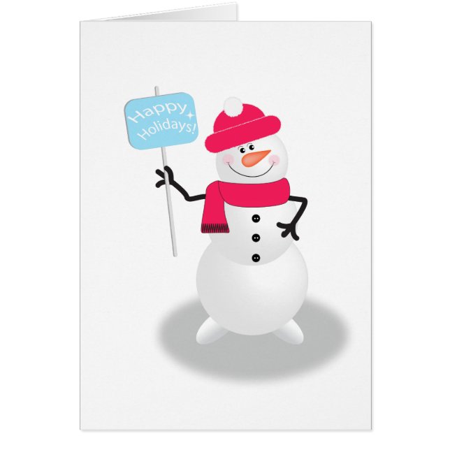 Cartão Snowman Happy Holidays (Frente)