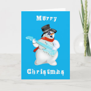 Cartão Snowman Rock - Feliz Natal - Personalizável