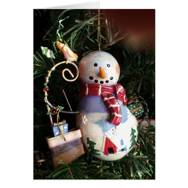 Cartão Snowman Sentimental Christmas (Frente)