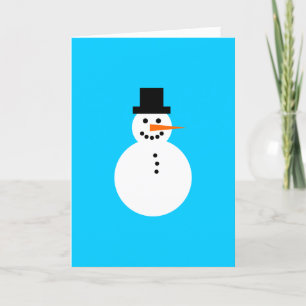 Cartão Snowman Sky Blue Winter Holiday Christmas Hanukkah
