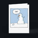 Cartão Snowman Son Christmas<br><div class="desc">Sobre este item * Dentro Saudações de: Tenham uma bola neste Natal! Feliz Natal - Diz Cobrir: Filho? * Receba 1 cartão de saudação com envelope 5x7; um presente de Natal engraçado para a época de feriados * O cartão de Natal tem uma página de cobrir brilhante que é ligeiramente...</div>