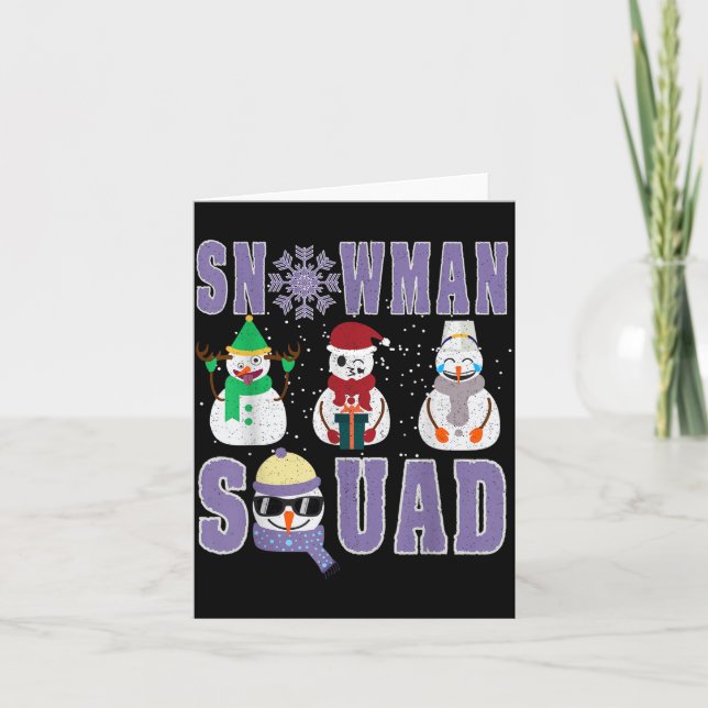 Cartão Snowman Squad Funny Family Matching, Teacher And S (Frente)