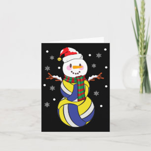 Cartão Snowmanes de Natal Chuva de Voleibol
