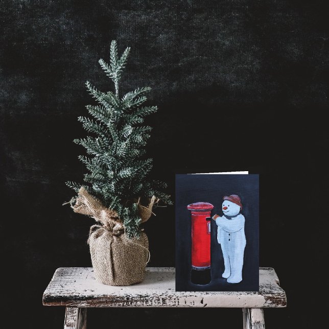 Cartão Snowman's Letter to Santa Painting by Alfred Fox (Criador carregado)