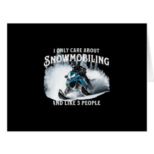 Cartão Snowmobiling Funny Snowmobile